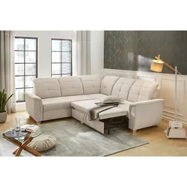 JOB Ecksofa UDINE, 263 x 263 cm - Chenille - mit Ausziehfunktion und Bettkasten