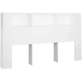 vidaXL Kopfteil mit Ablagen Weiß 180x18,5x104,5 cm