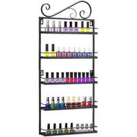 Meisax 5-Tier Nagellack Regal Metall Kosmetik Aufbewahrung Nagellackregal Wandregal für Tonie Ätherisches Öl Lippenstift (Schwarz)