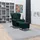 Supellex Ohrensessel Sofia Textil 92 x 68 x 95 cm Dunkelgrün mit Hocker
