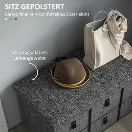 Homcom Schuhbank 76,5 x 38 x 38 cm dunkelgrau / grau