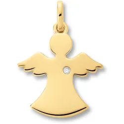 Ketten-Anhänger ONE ELEMENT "0.01 ct Diamant Brillant Engel Anhänger", gold, Schmuckanhänger, Kinder, 0,01 ct, Gelbgold 585-Gold-Diamanten, Gelbgold 585, Gold, Diamanten, aus 585 Gelbgold – für Damen – elegant, modern & vielseitig kombinierbar