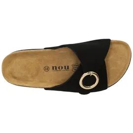 NOU Jaca Leder Kork Sandalen Damen, 1001 - black 39