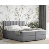 panda möbel Boxspringbett 160x200 EVEREST, mit Topper, mit Bettkästen, Doppelbett, Grau, Panda Möbel - Dunkelgrau