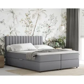 panda möbel Boxspringbett 160x200 EVEREST, mit Topper, mit Bettkästen, Doppelbett, Grau, Panda Möbel - Dunkelgrau