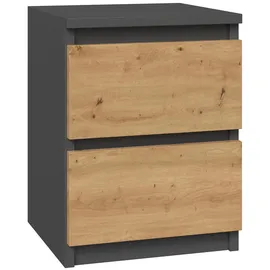 Top e shop CDF Nachttisch, Anthrazit, Eiche, Artisan, Holzwerkstoff, 30x40x30 cm, Schlafzimmer, Nachttische