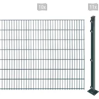 Arvotec Doppelstabmattenzaun 22 - 60 m grau Zaunelemente, Zäune Garten Balkon