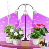 Pflanzenlampe LED Vollspektrum Wachstumslampen Pflanzenleuchte Pflanzenlicht LED- Pflanzenwachstumslampe mit 360° Schwanenhals Zeitschaltuhr 3/9/12 Std USB Adapter 3 Lichter Modi und 10 Helligkeit