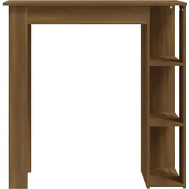 vidaXL Bartisch mit Regal 102 x 50 x 103,5 cm Braun Eiche