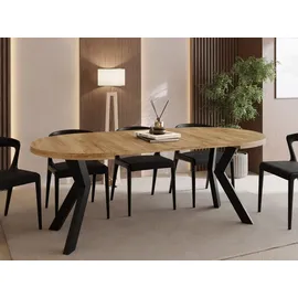 WFL GROUP Runder Esstisch 90 x 77 x 90 cm braun