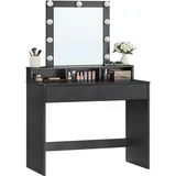 VASAGLE Schminktisch mit LED-Beleuchtung, einstellbare Helligkeit, modern