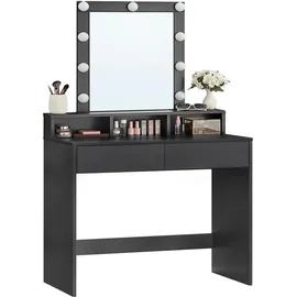 VASAGLE Schminktisch mit LED-Beleuchtung, einstellbare Helligkeit, modern