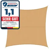 casa pura Wasserabweisendes Sonnensegel quadratisch 300 x 300 cm Sand