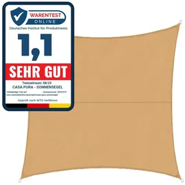 casa pura Wasserabweisendes Sonnensegel quadratisch 300 x 300 cm Sand