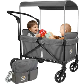 509 crew de gmbh Bollerwagen 2in1 klappbar dunkelgrau mit Dach