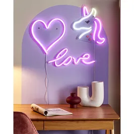 Beliani LED Neonlicht 3er Set SUSIE Rosa