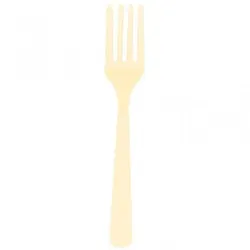 10 Gabeln creme Plastik