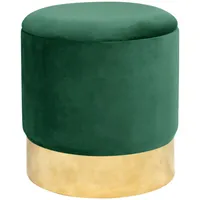 Akord Pouf mit Stauraum Samt 39 x 40 x 39 cm Flaschengrün/Schwarz
