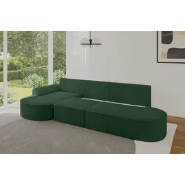 altdecor Eckcouch Cord 5-Sitzer Grün