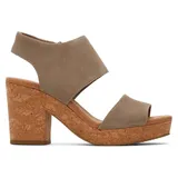 TOMS Majorca Platform Heeled Sandal, Dune Suede, 43.5 EU - 43.5 EU