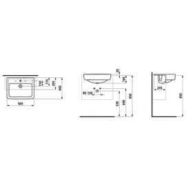 Laufen Pro A Halbeinbauwaschtisch 56 x 44 cm (8129610001041)