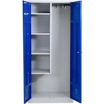 Gürkan Putzmittelschrank 104528 lichtgrau, enzianblau 80,0 x 50,0 x 180,0 cm, aufgebaut, 1 St.