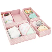 mDesign Aufbewahrungsbox 2er Set rosa/weiß gepunktet