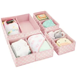 mDesign Aufbewahrungsbox 2er Set rosa/weiß gepunktet
