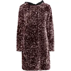 Abendkleid B.YOUNG "Abendkleid BYPAILLET BOW DRESS -", Damen, Gr. XL, N-Gr, lila (rose sequin mix), Obermaterial: 100% Polyester PES., casual, regular fit kniefrei, ohne Ausschnitt, Kleider
