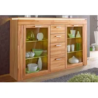 vogl möbelfabrik Highboard VOGL MÖBELFABRIK, beige (kernbuche teilmassiv), B:182cm H:114,5cm T:40cm, Sideboards, Highboard, Breite 182 cm