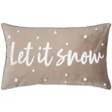 PAD Snow Kissenhülle 30x50cm let it snow taupe