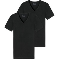 SCHIESSER Herren T-Shirt 2er Pack - Serie "95/5", V-Ausschnitt, S-4XL Schwarz 2XL