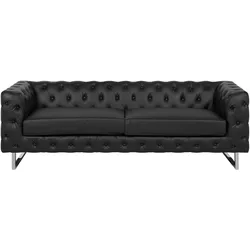 3-Sitzer Sofa Kunstleder schwarz VISSLAND