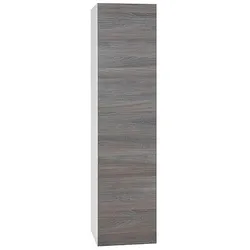 Hochschrank ELA mit Softclose, Korpus weiß seidenmatt, Front Robinie Grau, 400 x 1600 x 350 mm - 93 171 90