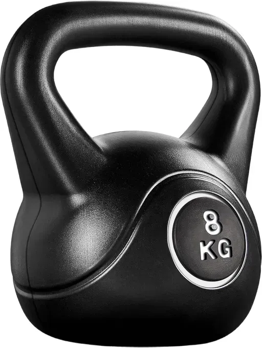 Yaheetech 8kg Kettlebell HDPE-beschichtet Kettle Bells für Home Gym Fitness Workout Bodybuilding Weight Lifting Schwarz