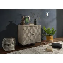 MASSIVMOEBEL24.DE Kommode Mango 86x46x86 grau lackiert STILMÖBEL #108