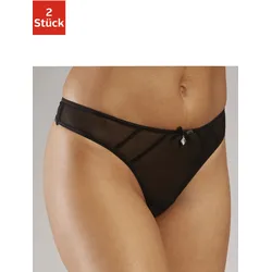 String-Ouvert LASCANA, Damen, Gr. 36/38, schwarz, Netz, Obermaterial: 90% Polyamid, 10% Elasthan, Unterhosen, aus leicht transparentem Netzmaterial