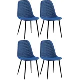 CLP 4er Set Stühle Giverny blau/Stoff