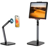 Kaishuai Tablet terung magnetisch,ipad ständer,Handy Halterung Magnet für handyhalterung Tisch mit Handy Kompatibel,iPad Mini,Pro,iPad Air und die meisten Tablets Stand-Schwarz