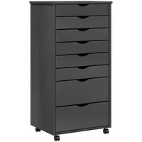 VidaXL Rollschrank mit Schubladen MOSS Grau Massivholz Kiefer