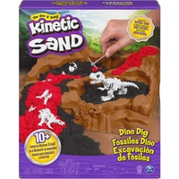 Kinetic Sand, Dino Dig-Spielset mit 10 in kinetischem Sand versteckten Dinosaurier-Knochen zum Entdecken, für Kinder ab 6 Jahren