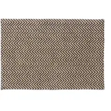 Relaxdays Fußmatte mit Zickzack-Muster, Türmatte aus Jute, handgefertigter Fußabtreter außen, 40x60 cm, natur/schwarz