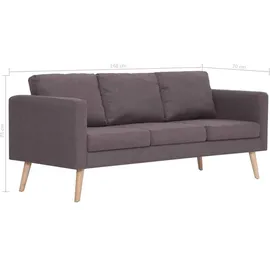 vidaXL 3-Sitzer-Sofa Stoff Taupe