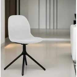 Kadima Design Esszimmerstuhl Modern Skandinavisch | Stoff & Metall | Hellgrau | Gepolstert für Wartezimmer & Konferenz | Lexino kollektion