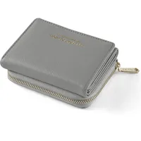 ANYWN Geldbörse Damen klein, Geldbeutel Damen klein, kleines Portemonnaie Damen, Geldtasche klein Damen mit Große Kapazität, Elegante und Süße Damen Geldbeutel mit Großes Münzfach DunkelGrau