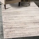 Mazovia Abstraktes Vintage Designer Teppich - Kurzflor - Weich Teppich für Wohnzimmer, Esszimmer - ÖKO-TEX Wohnzimmerteppich - Teppiche Grau Beige 160 x 220 cm