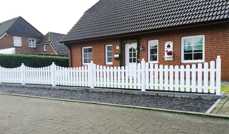 Kunststoff Gartentor Fehmarn - Zauntor in Weiß - 100 x 80 cm Einzel Zauntor DIN rechts