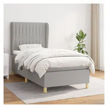 vidaXL Boxspringbett mit Matratze Hellgrau 140x200 cm Stoff