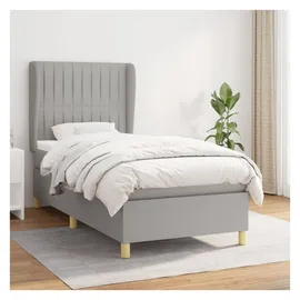 vidaXL Boxspringbett mit Matratze Hellgrau 140x200 cm Stoff
