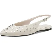 TAMARIS Damen Sling Pump flach, weiß, 38 EU